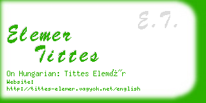 elemer tittes business card